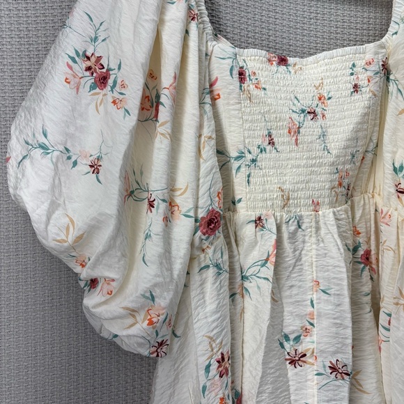 Torrid Womens Shirt Blouse 4X Floral Sheer Ruched Sleeves Boho Flowy Summer - Picture 7 of 9